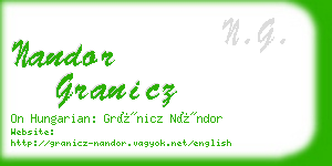 nandor granicz business card